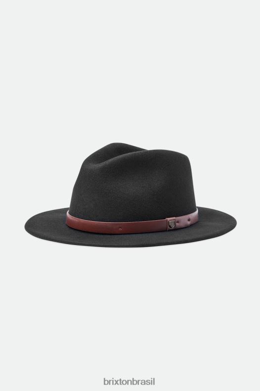 acessórios Brixton fedora messer preto homens 2TDHFZ212