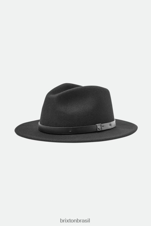 acessórios Brixton fedora messer preto homens 2TDHFZ213