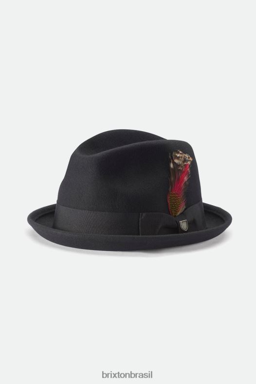 acessórios Brixton ganhar fedora preto homens 2TDHFZ208