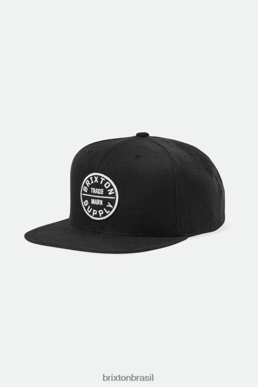 acessórios Brixton juramento iii snapback preto homens 2TDHFZ242