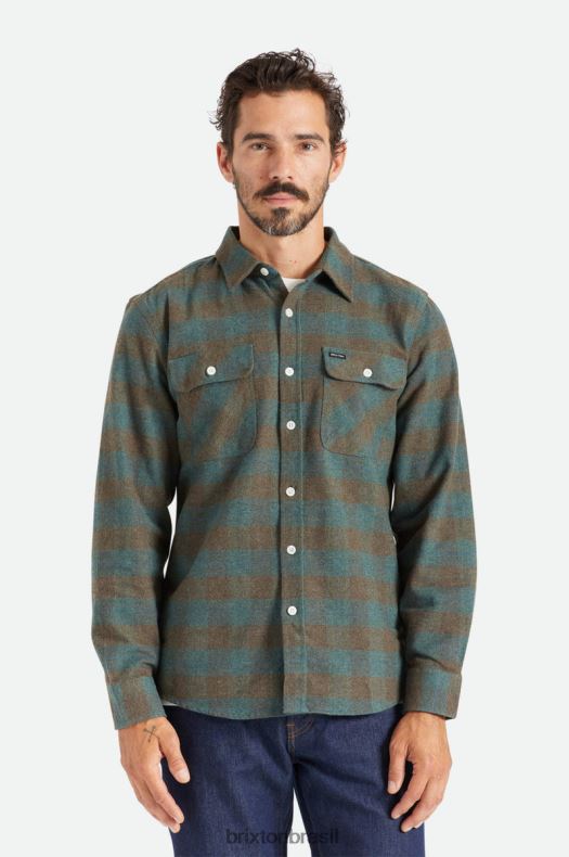 vestuário Brixton flanela bowery l/s oceano homens 2TDHFZ18