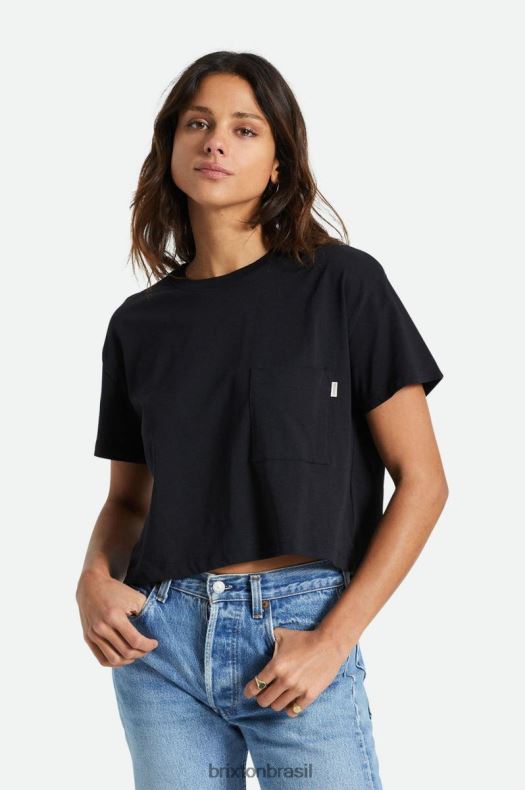 vestuário Brixton camiseta de bolso despreocupada preto mulheres 2TDHFZ432